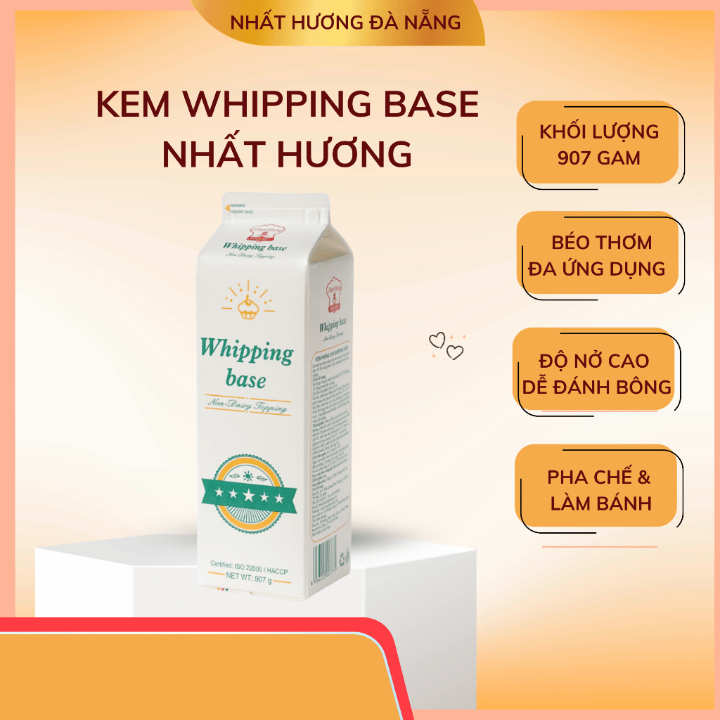 Kem Whipping Base Nhất Hương Khối Lượng 907 Gram