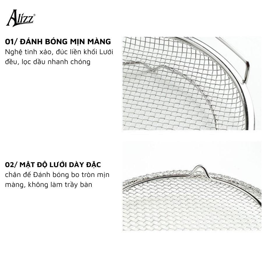 Set Khay kèm Vỉ Lưới Lọc Dầu Chất Liệu Inox 304 Cao Cấp Size 20cm-22cm, Dùng Đựng Thực Phẩm, Thức Ăn