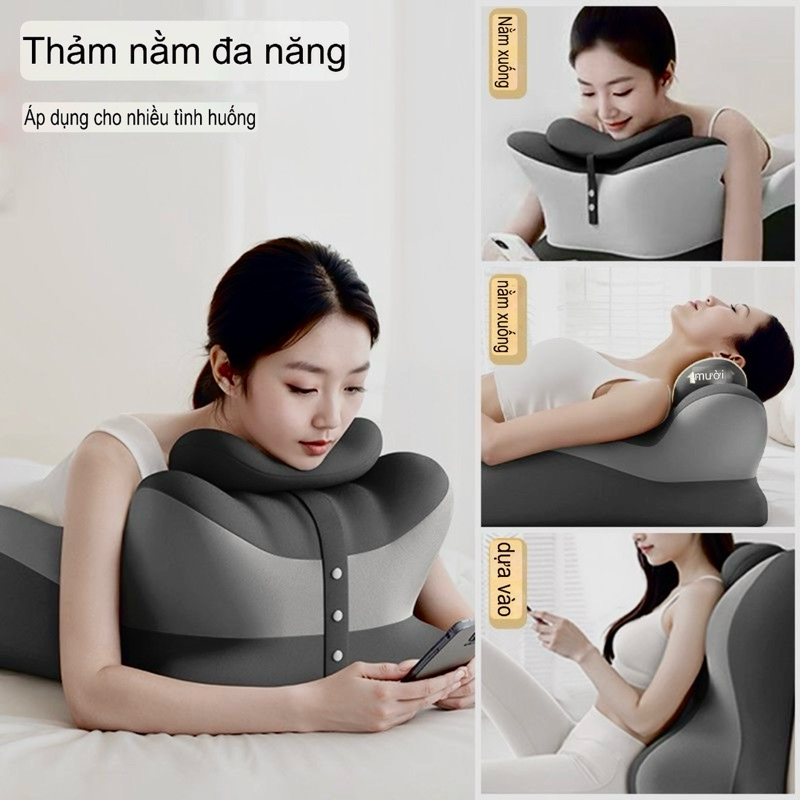 Gối ngủ nằm sấp chống trào ngược dạ dày đệm tựa lưng gác chân cao su non vỏ tháo rời