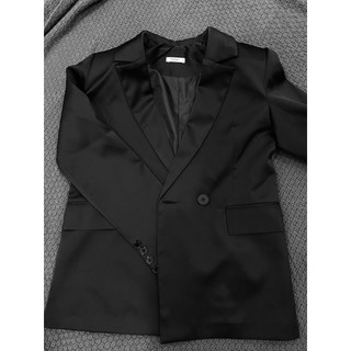 ÁO VEST BLAZER SATIN suông dáng dài. Áo Lụa cao cấp.