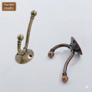 Combo 5-10 móc treo kim loại gắn tường Oabu phong cách cổ điển decor vintage 20a