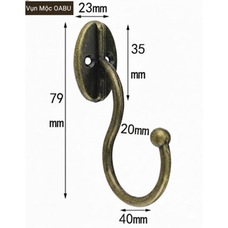 Combo 5-10 móc treo kim loại gắn tường Oabu phong cách cổ điển decor vintage 21a