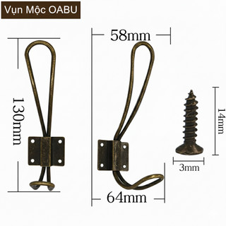 Combo 5-10 móc treo kim loại gắn tường Oabu phong cách cổ điển decor vintage 22a