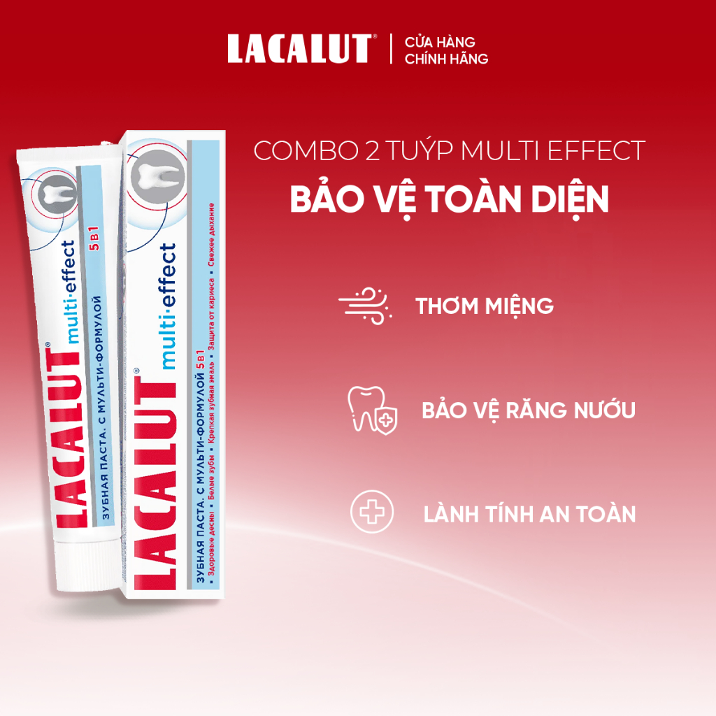 Combo 2 Tuýp Lacalut Multi Effect - Kem Đánh Răng 5 Trong 1 (Date t2 ...