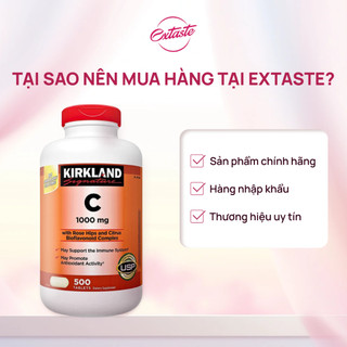[CHÍNH HÃNG] Viên uống Vitamin C 1000mg Kirkland Signature tăng đề kháng, dưỡng sáng da hộp 500 viên