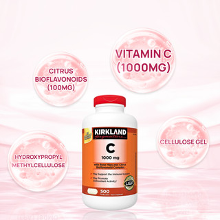 [CHÍNH HÃNG] Viên uống Vitamin C 1000mg Kirkland Signature tăng đề kháng, dưỡng sáng da hộp 500 viên