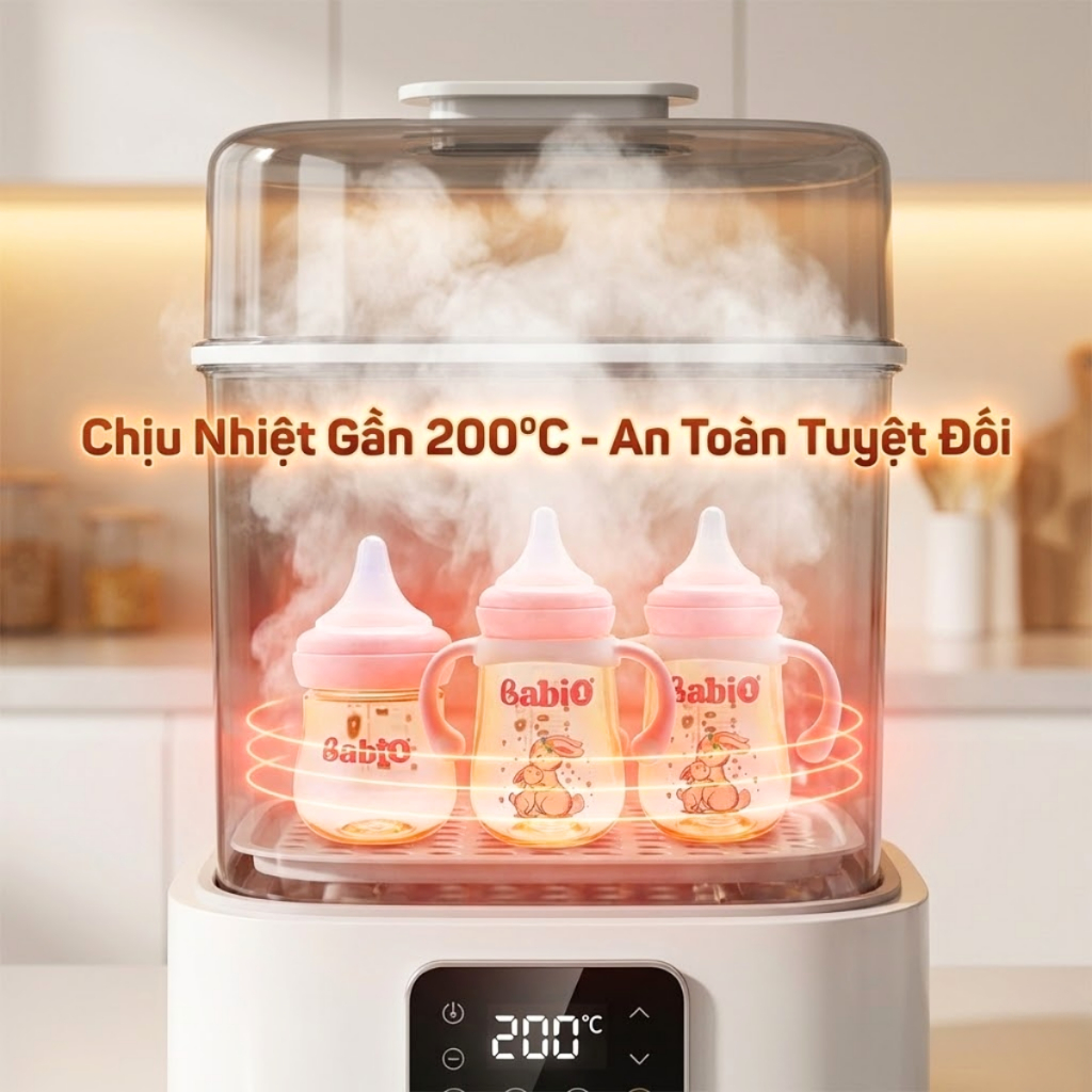 Babi1 Combo 2 Bình Sữa PPSU Plus Cổ Rộng Núm Ti Silicon Y Khoa Gen 4 Chống Sặc Có Tay Cầm (90/180ml)