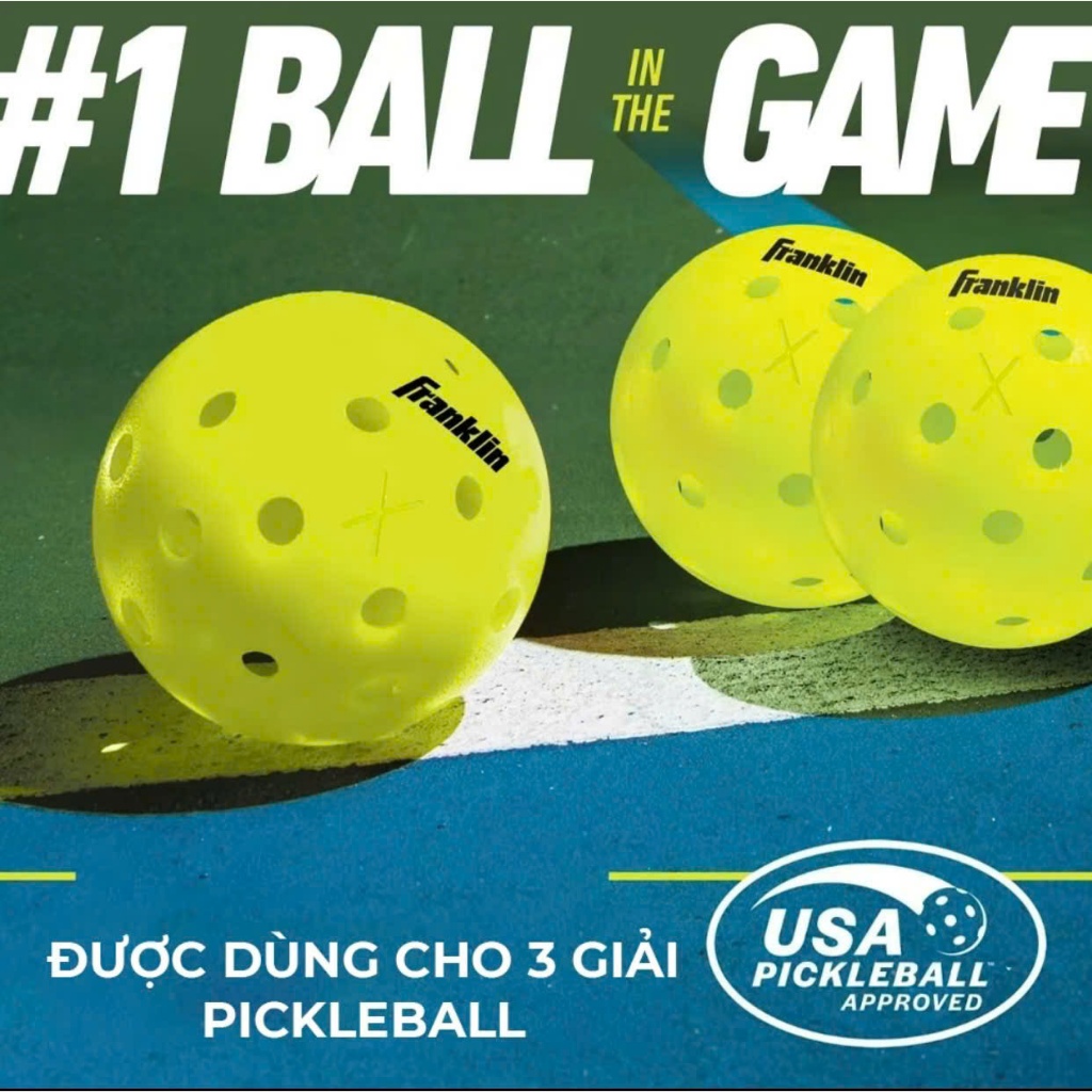 Bóng Pickleball Franklin X-40 đạt chuẩn quốc tế USAPA với độ nảy ổn định và độ bền vượt chội