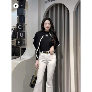 •𝙆𝙞𝙣𝙜𝙨𝙝𝙤𝙥𝙗𝙚𝙖𝙪𝙩𝙮•Áo Len Mỏng Kèm Khăn Viền QC