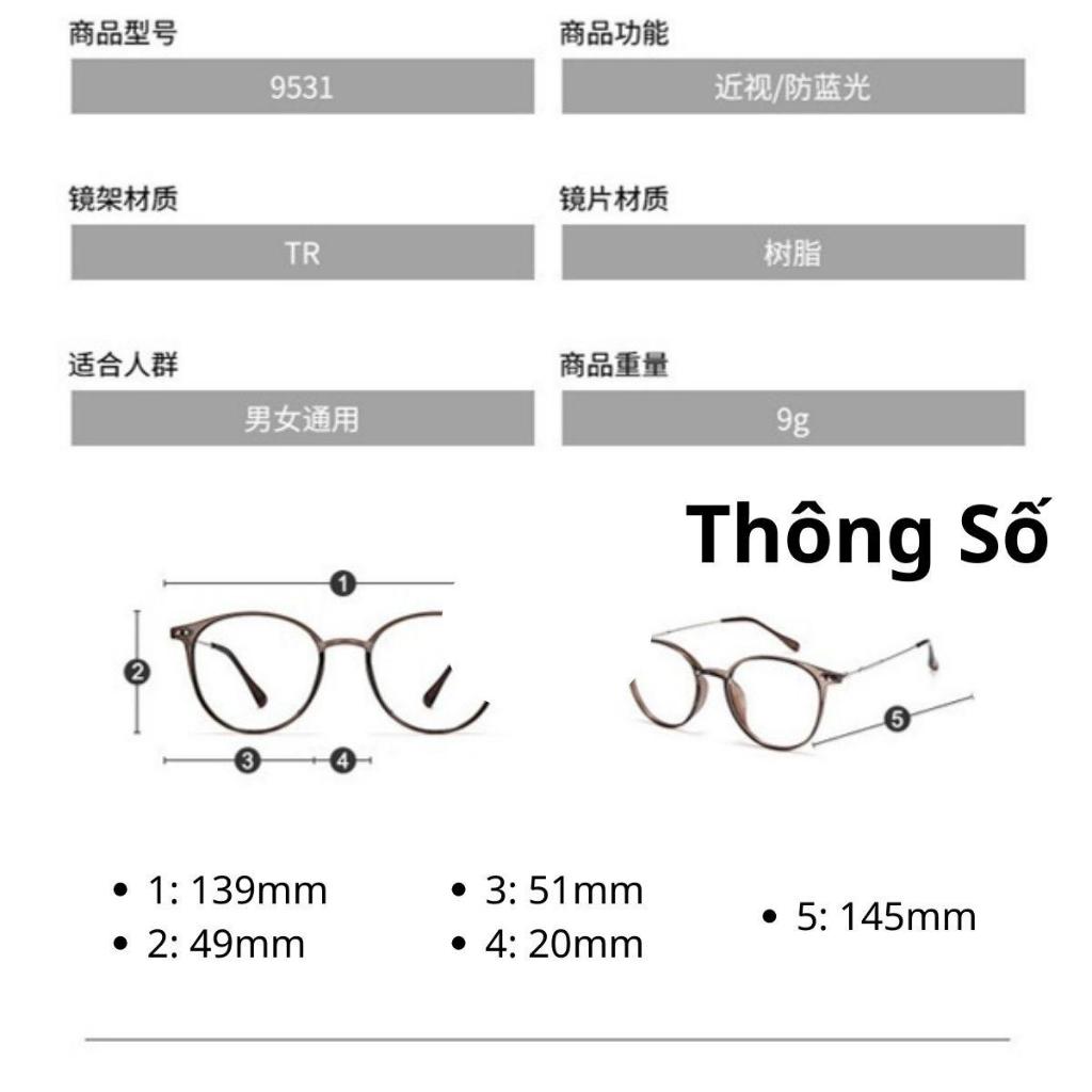 Mắt kinh cận đổi màu nam nữ cao cấp chống ánh sang xanh, Kính mát thời trang phong cách retro K051