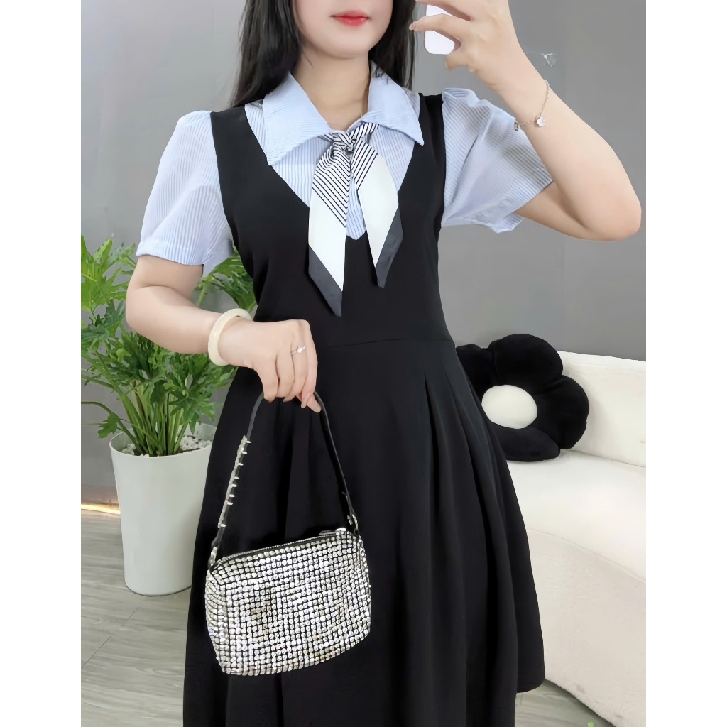 Đầm Bigsize Nữ Dáng Xòe Che Đùi Che Bụng Tôn Dáng Cho Các Nàng Vải Thun Co Giãn Tốt A691