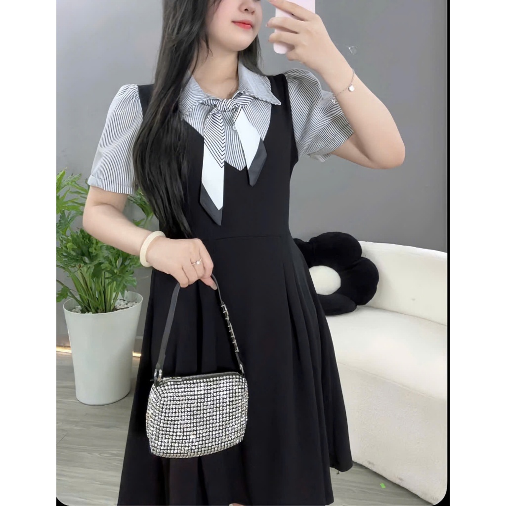 Đầm Bigsize Nữ Dáng Xòe Che Đùi Che Bụng Tôn Dáng Cho Các Nàng Vải Thun Co Giãn Tốt A691