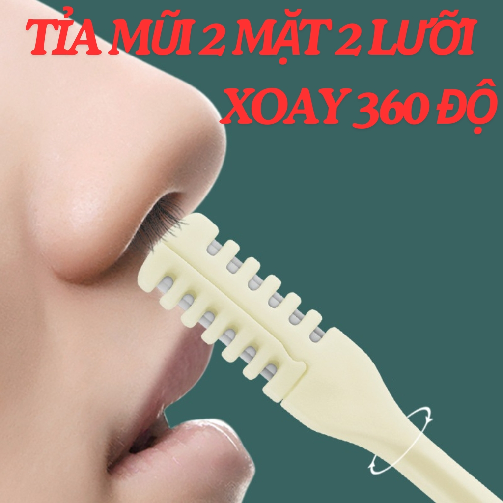 [Mua 10 tặng 1] Dụng Cụ Cắt Tỉa Lông Mũi Mini 2 Mặt 2 Lưỡi Dao Cạo Lông Mũi Thông Minh