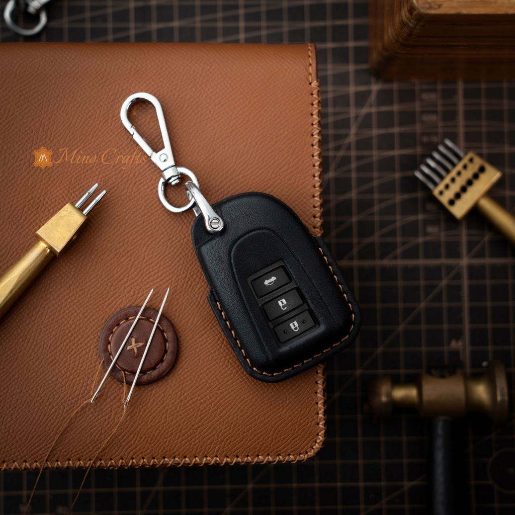 Mino Crafts - Bao da chìa khóa Toyota Vios G, Yaris 2019-2022, Chế tác thủ công, Nhiều màu sắc