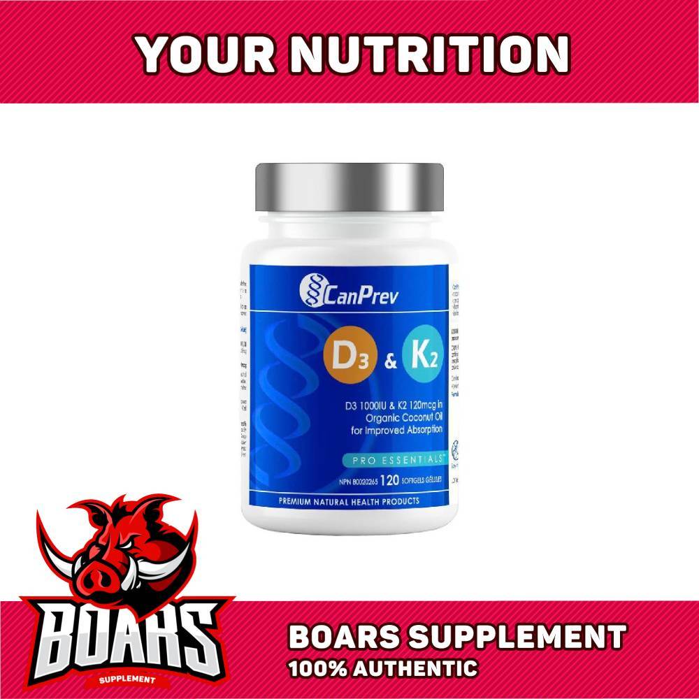 CanPrev Vitamin D3 K2 Dầu Dừa Hữu Cơ – 120 Viên