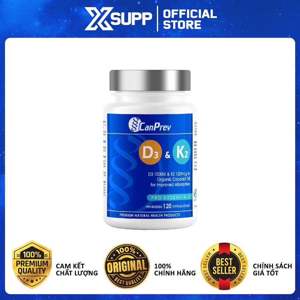 CanPrev D3 & K2 Organic Coconut Oil – Tăng Cường Hấp Thu