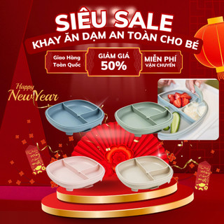Khay Ăn Dặm 2 Trong 1 Cho Bé Có Đế Hít Chống Trơn An Toàn Và Tiện Lợi