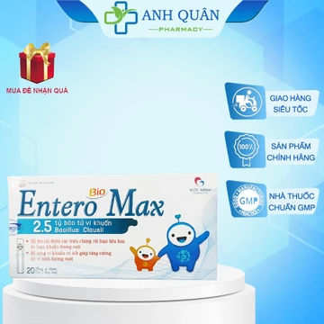 Men tiêu hóa Entero Bio Max (hộp 4 vỉ x 5 ống) hỗ trợ giảm rối loạn tiêu hóa cân bằng hệ vi sinh đường ruột (hàng chuẩn)