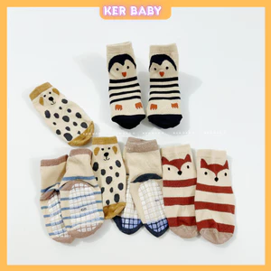Tất sơ sinh / Tất,Vớ chống trơn trượt , giữ ấm cho bé trai,bé gái chất liệu coton không bai nhão ,bé từ 0-3 Tuổi