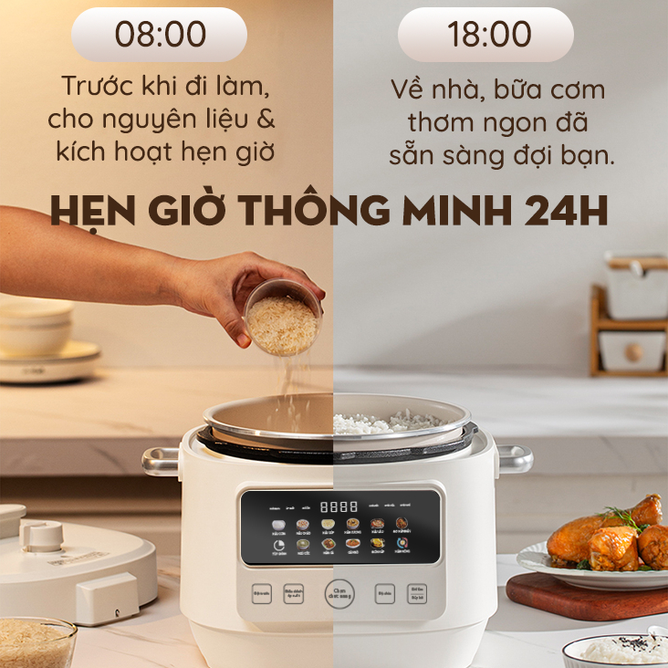 Nồi Áp Suất Đa Năng Venko VKP-4L10 – Lòng Gốm Cao Cấp Dung Tích 4L Chức Năng Lòng Nồi Chống Dính Cao Cấp