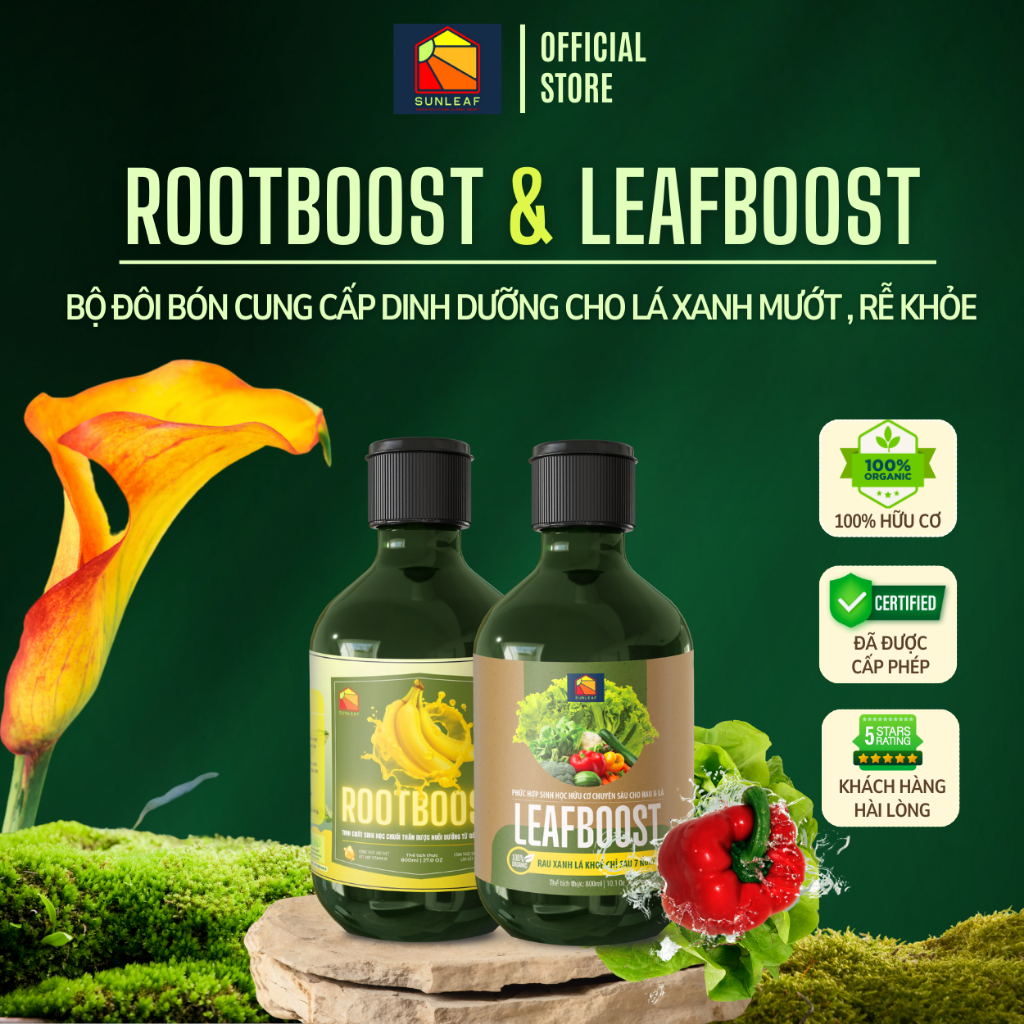 Kích Rễ Bung Chồi & Kích Mầm Hoa Rau, Dưỡng Lá Cho Rau Màu Phong Lan Cây Cảnh Hữu Cơ SUNLEAF