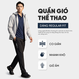 Quần Dài Nam Ống Suông MENTORIS, Chất Vải Gió Công Nghệ WindLux Cao Cấp Vận Động Thoải Mái MDC01
