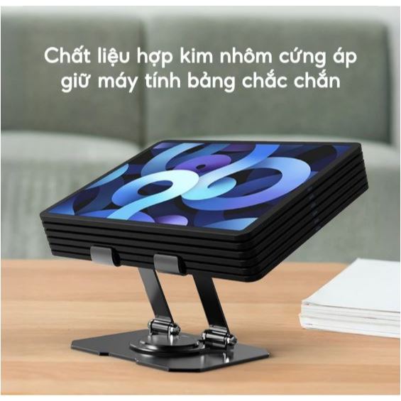 Giá Đỡ iPAD Máy Tính Bảng Điện Thoại Kim Loại Xoay 360° – Chắc Chắn, Sang Trọng, Tiện Dụng