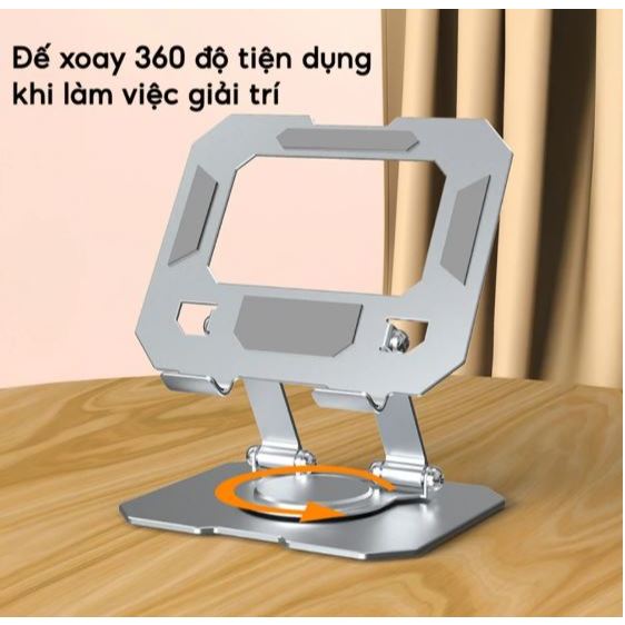 Giá Đỡ iPAD Máy Tính Bảng Điện Thoại Kim Loại Xoay 360° – Chắc Chắn, Sang Trọng, Tiện Dụng