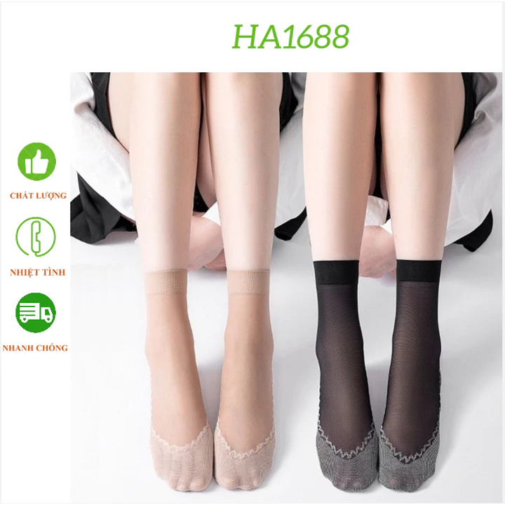Combo 5 ,10 đôi tất da chân Nữ Hàng đẹp,Tất Da có đế lót chống trơn,trượt Thoáng khí chống hôi chân,nhiều mẫu Ha1688