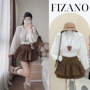Set Áo Croptop Voan Tay Dài + Váy Ngắn Xếp Tầng – Đi Chơi Xinh Xắn HCOM26913