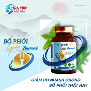 Bổ Phổi Gold Zincacool - Hỗ Trợ Bổ Phổi, Giảm Ho, Giảm Đờm, Giảm Đau Rát Họng. Hộp 30 Viên