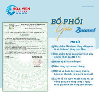 Bổ Phổi Gold Zincacool - Hỗ Trợ Bổ Phổi, Giảm Ho, Giảm Đờm, Giảm Đau Rát Họng. Hộp 30 Viên