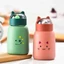 Bình nước mini cho bé dung tích 360ml lõi thủy tinh bọc nhựa thiết kế nắp thú dễ thương mang đi học