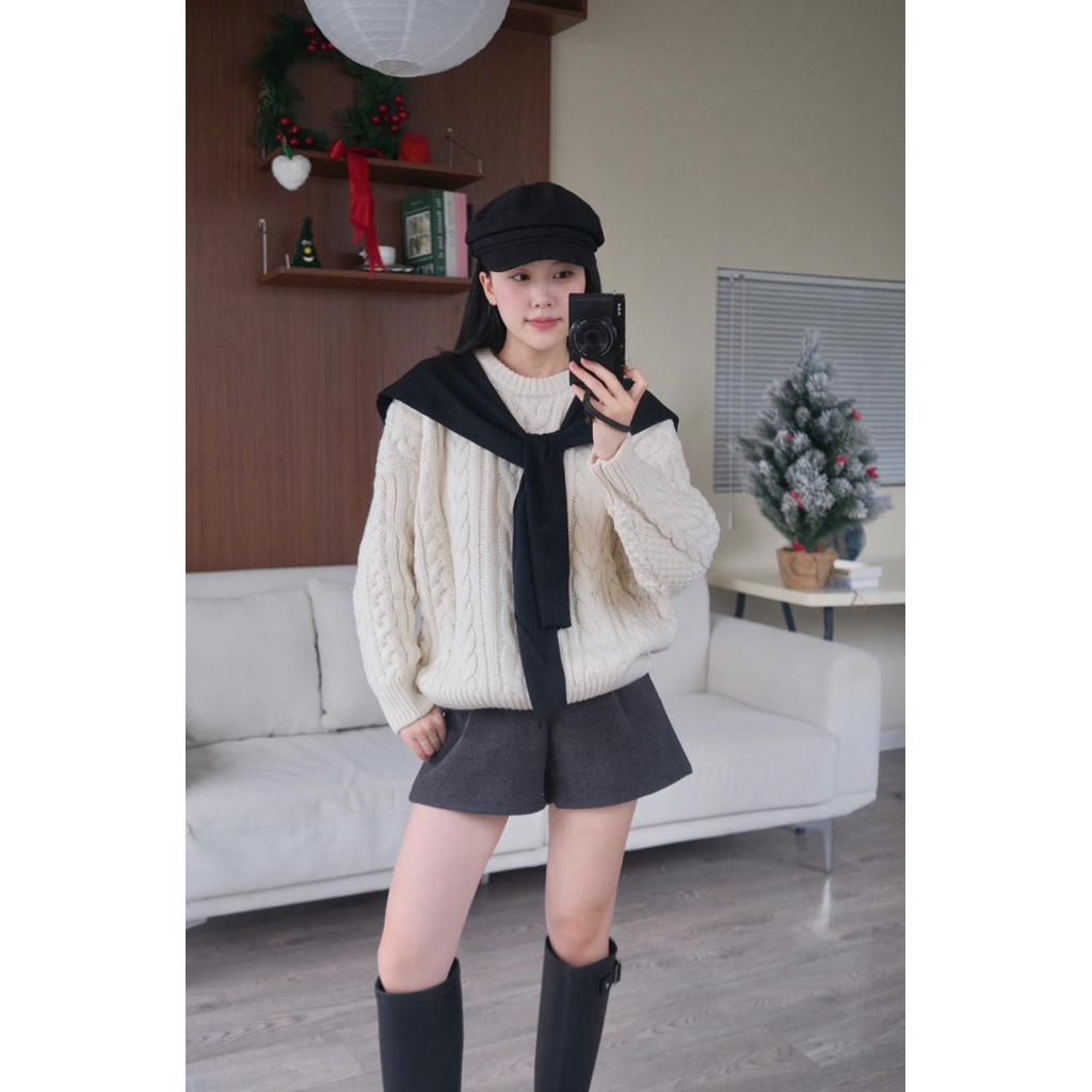Khăn choàng chất len 6 màu Nữ the.sweaterweather TSW