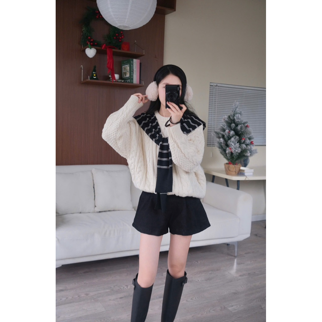Khăn choàng chất len 6 màu Nữ the.sweaterweather TSW