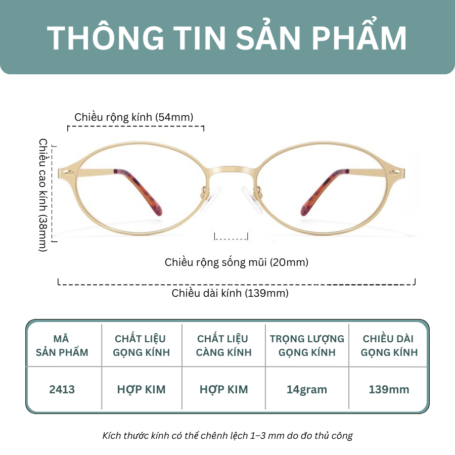 Kính mắt oval nữ INNI chống ánh sáng xanh, gọng kính hợp kim cao cấp đi học, đi làm, đi chơi 6231