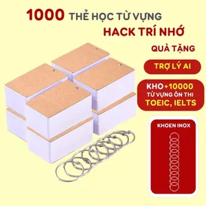 Thẻ học từ vựng flashcard 1000 thẻ loại dày đẹp take note học tiếng Anh Trung Hàn Zeno