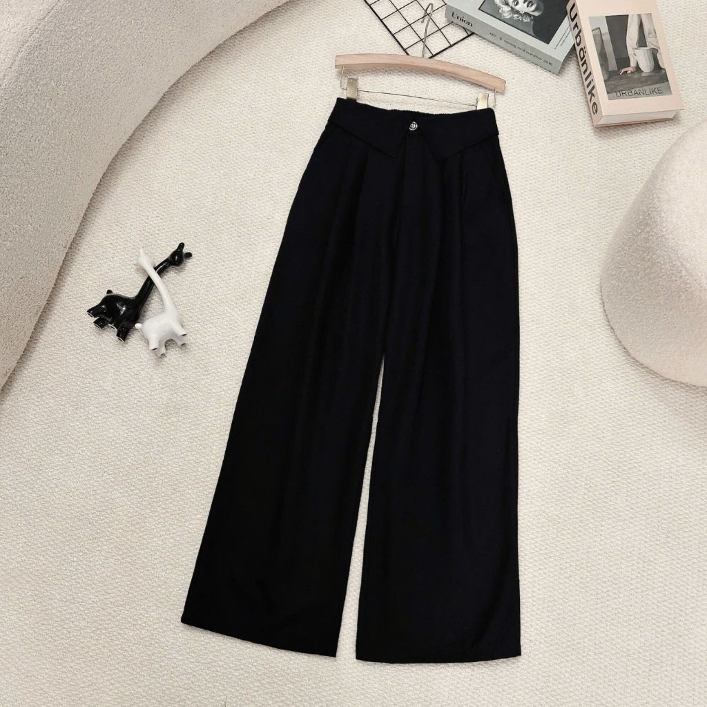 Quần Suông Nữ Bigsize Cạp Cao–Quần Dài Ống Rộng Chất Cotton Lạnh Mềm Nhẹ, Mát Mẻ, Tôn Dáng QCAP V