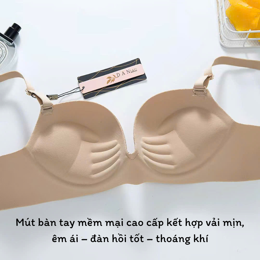 Áo Ngực Đúc Su Không Gọng Mút Bàn Tay Êm Ái Đệm 3cm Phối Nơ DORIS U68
