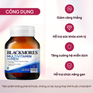 [CHÍNH HÃNG] Viên uống vitamin tổng hợp cho nam giới Blackmores 50 viên tăng năng lượng giảm mệt mỏi