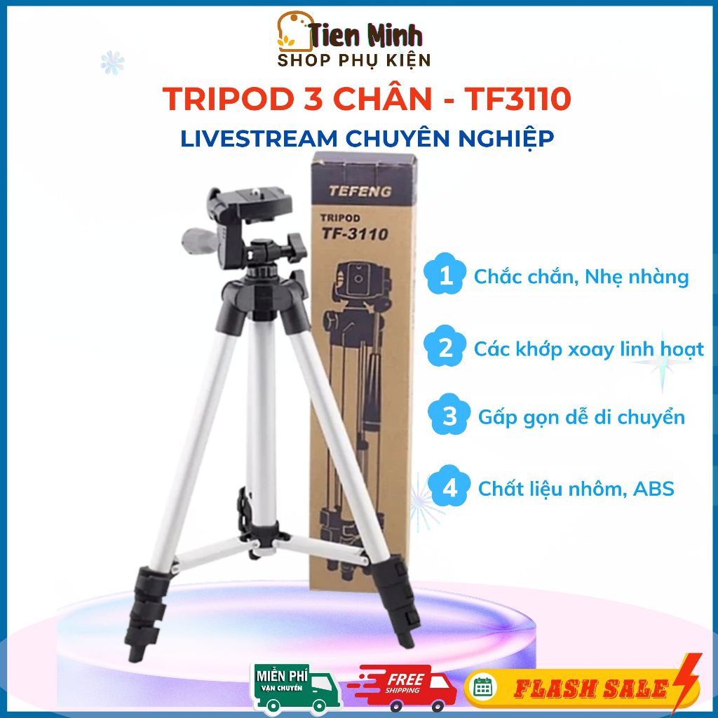 TRIPOD TF3110 –Gậy 3 Chân Chụp Ảnh Quay Video, Chắc Chắn, Gọn Nhẹ