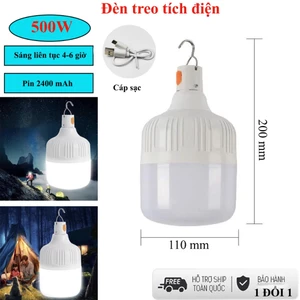 Bóng đèn tích điện sạc pin đa năng - Bóng đèn led sạc điện siêu sáng pin trâu bảo hành 1 đổi 1