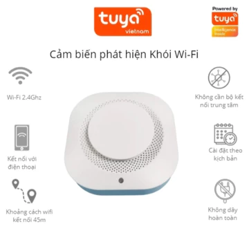 Cảm biến báo khói WIFI- ZIGBEE TUYA, đầu dò báo khói, báo về điện thoại