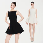 RECHIC Đầm ngắn Rilies cổ thuyền cao dáng xòe thanh lịch sang trọng — ảnh 1