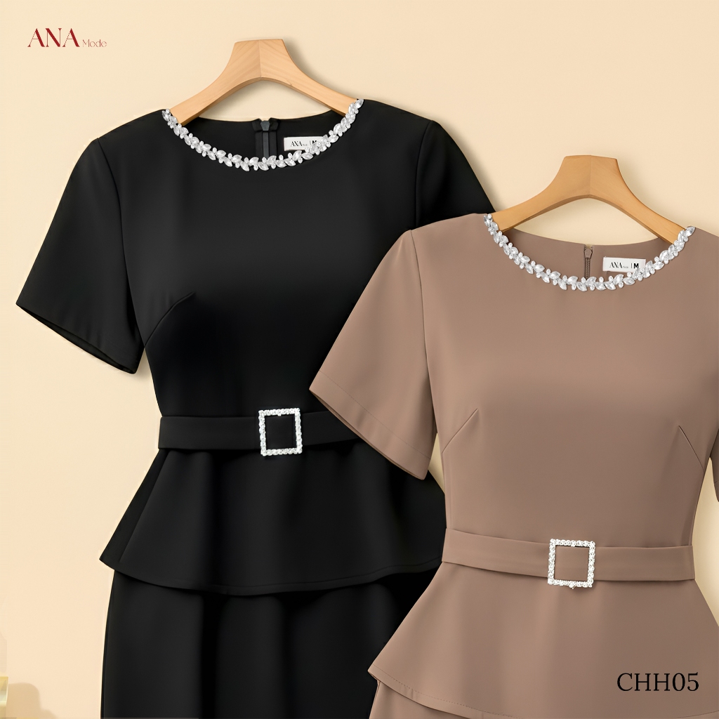 Đầm Bút Chì Kết Cườm Trung Niên ANA Mode Chất Liệu Cotton Lạnh Cao Cấp Đi Tiệc Quà Tặng Mẹ DM25CHH05