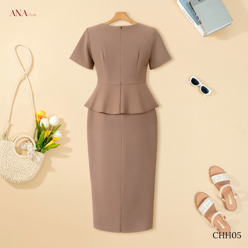 Đầm Bút Chì Kết Cườm Trung Niên ANA Mode Chất Liệu Cotton Lạnh Cao Cấp Đi Tiệc Quà Tặng Mẹ DM25CHH05