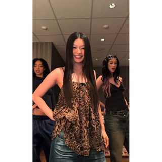 Sẵn  Hỏa Tốc - Đầm da beo “Chiffon Leopard Bowknot Oversized Mini “ hot trend 2026