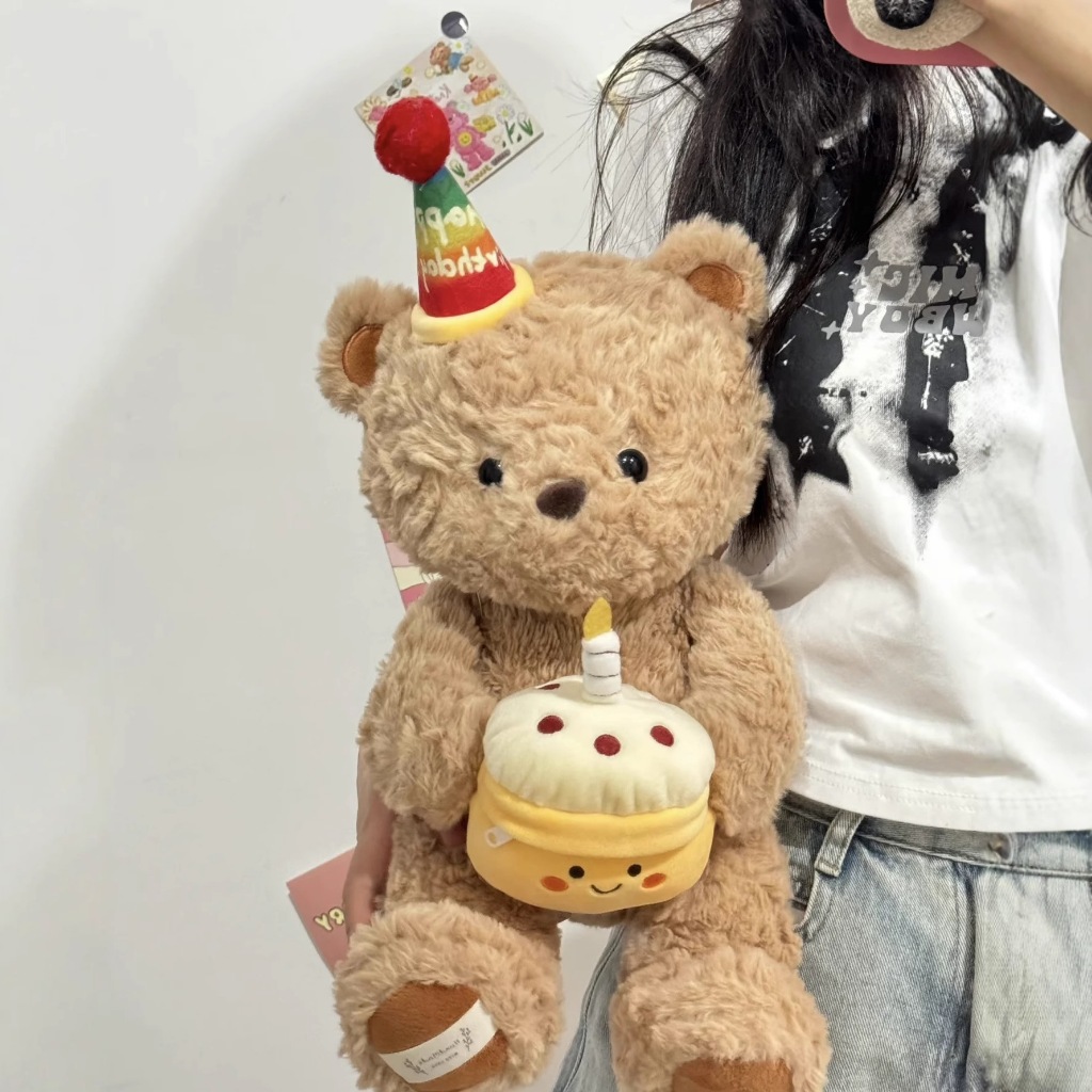 Gấu Bông Sinh Nhật Teddy và Cáo Ôm Bánh Kem Có Ngăn Đựng Quà Làm Quà Tặng Sinh Nhật Cho Người Yêu, Người Thân