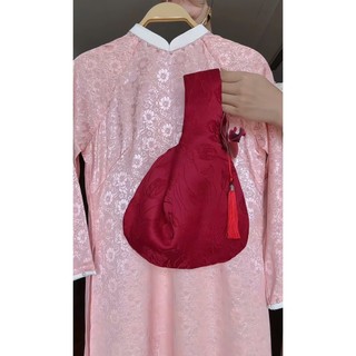 Áo Dài Cách Tân CÚC HỌA MI Dáng Suông Vải Gấm, May 2 TàÁo Dài Tết 2026-Saam cover thiết kế Mainichi Design tay loe