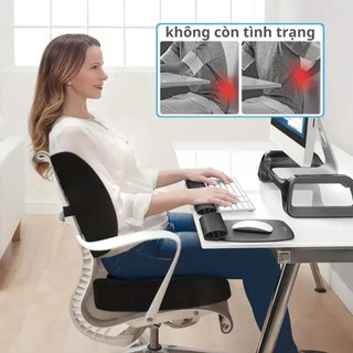 Bộ Đệm Lót Ghế Và Gối Tựa Lưng Công Thái Học Cao Cấp SOFTURE Giảm Đau Mỏi Lưng, Thần Kinh Toạ - SCB01
